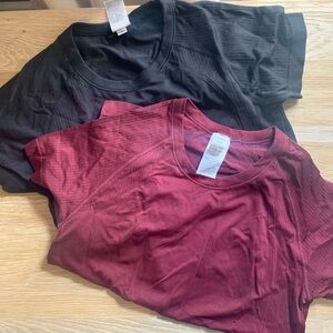 Women's Black and Burgundy Tops